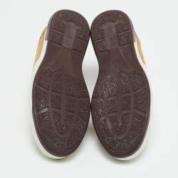 Pre Owned Salvatore Ferragamo Multicolor Nubuck Leather and Suede Monroe Lace Up Sneakers Size 43.5