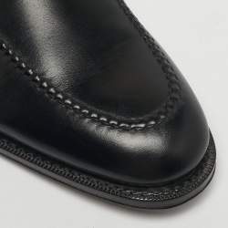Pre Owned Salvatore Ferragamo Black Leather Slip On Penny Loafers Size 41.5