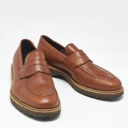 Pre Owned Salvatore Ferragamo Brown Leather Penny Loafers Size 44.5
