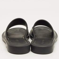 Pre Owned Salvatore Ferragamo Black Rubber Giuneva Slide Sandals Size 42