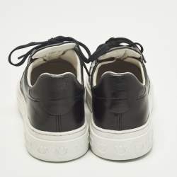 مملوكة مسبقًا Salvatore Ferragamo Gancini Size 40 Black Leather Lace Up Sneakers