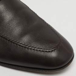 مملوكة مسبقًا Salvatore Ferragamo Gancini Size 42.5 Brown Leather Loafers