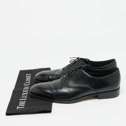 Pre Owned Salvatore Ferragamo Size 44.5 Black Leather Oxfords