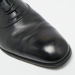Pre Owned Salvatore Ferragamo Size 44.5 Black Leather Oxfords