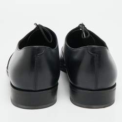 Pre Owned Salvatore Ferragamo Size 44.5 Black Leather Oxfords