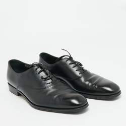 Pre Owned Salvatore Ferragamo Size 44.5 Black Leather Oxfords