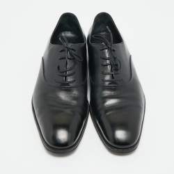 Pre Owned Salvatore Ferragamo Size 44.5 Black Leather Oxfords