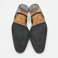 Pre Owned Salvatore Ferragamo Size 44.5 Black Leather Oxfords