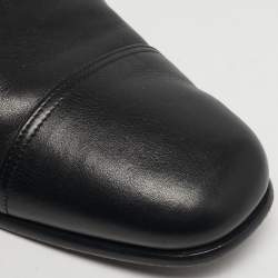 مملوكة مسبقًا حذاء أوكسفورد سالفاتوري فيراغامو رباط علوي جلد أسود مقاس 43