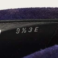 مملوكة مسبقًا Salvatore Ferragamo Gancini Size 43.5 Blue Suede Loafers