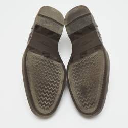 Pre Owned Salvatore Ferragamo Size 44.5 Brown Brogue Leather Oxford