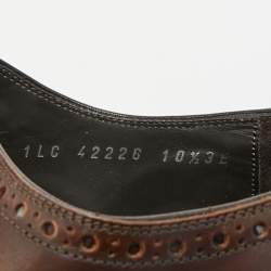Pre Owned Salvatore Ferragamo Size 44.5 Brown Brogue Leather Oxford