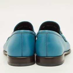 مملوكة مسبقًا Salvatore Ferragamo Gancini Bit Size 42.5 Blue Leather Loafers