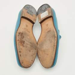 مملوكة مسبقًا Salvatore Ferragamo Gancini Bit Size 42.5 Blue Leather Loafers