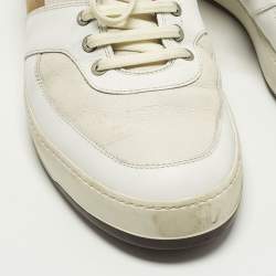 مملوكة مسبقًا Salvatore Ferragamo Monroe Size 45 Multicolor Leather and Suede Lace Up Sneakers