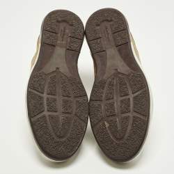 مملوكة مسبقًا Salvatore Ferragamo Monroe Size 45 Multicolor Leather and Suede Lace Up Sneakers