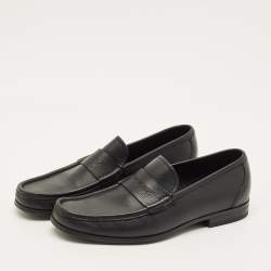 مملوكة مسبقًا Salvatore Ferragamo Dupont Size 43 Black Leather Penny Loafers