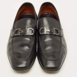 مملوك ة مسبقًا حذاء لوفرز سالفاتوري فيراغامو جانشيني جلد أسود مقاس 42