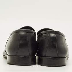 مملوكة مسبقًا حذاء لوفرز سالفاتوري فيراغامو جانشيني جلد أسود مقاس 42