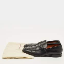 مملوكة مسبقًا حذاء لوفرز سالفاتوري فيراغامو جانشيني جلد أسود مقاس 42