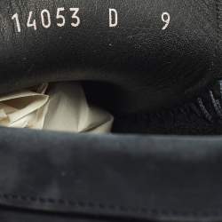 Pre Owned Salvatore Ferragamo Gancini Size 43 Navy Blue Nubuck Leather Slip On Loafers