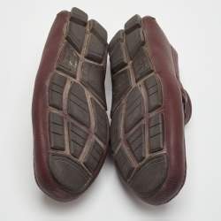 Pre Owned حذاء لوفرز سليب أون سالفاتوري فيراغامو جلد خمري مقاس 40.5