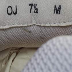 Pre Owned Salvatore Ferragamo Cosma Size 41.5 White Leather and Mesh Lace Up Sneakers