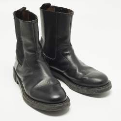 Pre Owned Salvatore Ferragamo Size 45 Black Leather Chelsea Boots
