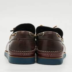 Pre Owned Salvatore Ferragamo Camp Size 41.5 Brown Leather And Suede Loafers