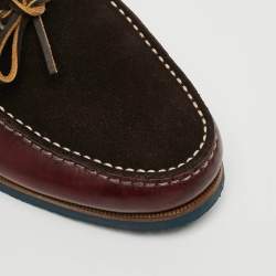 Pre Owned Salvatore Ferragamo Camp Size 41.5 Brown Leather And Suede Loafers