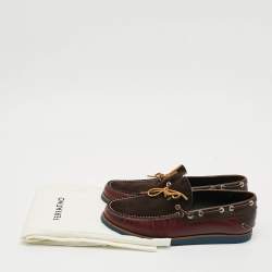 Pre Owned Salvatore Ferragamo Camp Size 41.5 Brown Leather And Suede Loafers