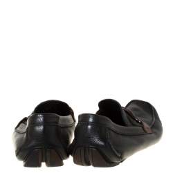 Pre Owned  حذاء لوفرز سالفاتوري فيراغامو سهل الارتداء جلد أسود مقاس 43