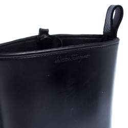 Pre Owned Salvatore Ferragamo Black Leather Zip Ankle Boots Size 41