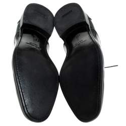 Salvatore Ferragamo Black Patent Leather Aiden Oxfords Size 43