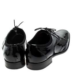 Salvatore Ferragamo Black Patent Leather Aiden Oxfords Size 43