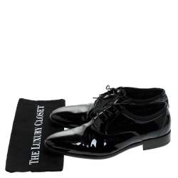 Salvatore Ferragamo Black Patent Leather Aiden Oxfords Size 43