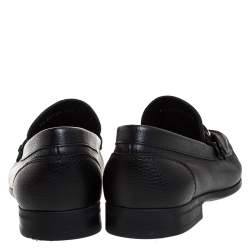 Pre Owned حذاء لوفرز سالفاتوري فيراغامو برافو جلد أسود مقاس 43