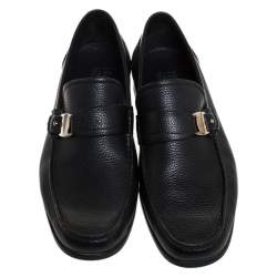 Pre Owned حذاء لوفرز سالفاتوري فيراغامو برافو جلد أسود مقاس 43