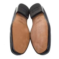 Pre Owned Salvatore Ferragamo Blue Leather Gancini Bit Loafers Size 41