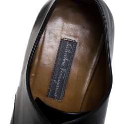 Salvatore Ferragamo Black Leahter Perforated Cap Toe Oxford Derby Size 44.5