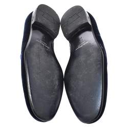 Pre Owned حذاء لوفرز سالفاتوري فيراغامو "لورد 2" مزين بهورسبيت قطيفة أزرق مقاس 43.5