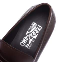 Pre Owned Salvatore Ferragamo Brown Leather Loafers Size 41.5