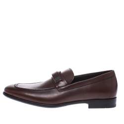 Pre Owned Salvatore Ferragamo Brown Leather Loafers Size 41.5