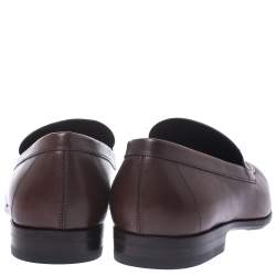 Pre Owned Salvatore Ferragamo Brown Leather Loafers Size 41.5