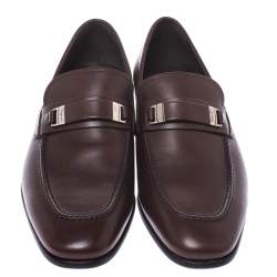 Pre Owned Salvatore Ferragamo Brown Leather Loafers Size 41.5