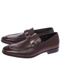 Pre Owned Salvatore Ferragamo Brown Leather Loafers Size 41.5