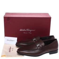 Pre Owned Salvatore Ferragamo Brown Leather Loafers Size 41.5