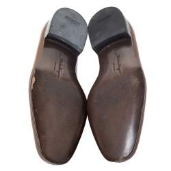 Salvatore Ferragamo Tan Leather Slip On Loafers Size 43