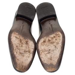 Pre Owned Salvatore Ferragamo Black Leather Horsebit Slip On Loafers Size 44