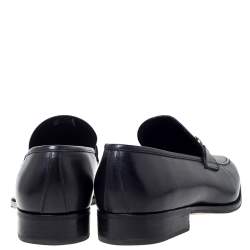 Pre Owned Salvatore Ferragamo Black Leather Horsebit Slip On Loafers Size 43 